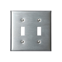 Stainless wallplate 2-gang toggle