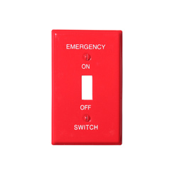 Wallplate red smooth emergency