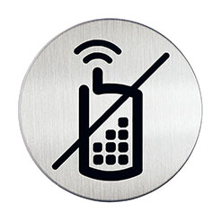 Adhesive phone prohibited sign