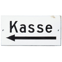 Vintage Enamel sign Kasse