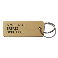 Key tag [SPARE KEYS] gold
