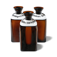 Vintage Amber bottle set