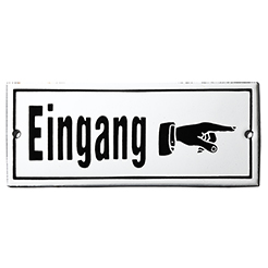 Vintage Enamel sign entrance-2