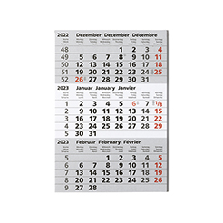 3 Month Calendar block 2024-2025
