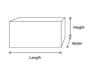 Length × Width × Heightの順に表記しています。
